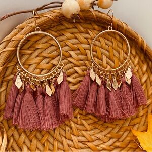 Urban Outfitters Boho Brown Tassel Design Dangle Earrings